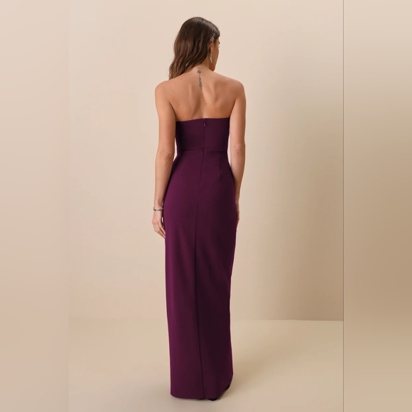 Lulus Sensational Beauty Plum Purple Strapless Maxi Dress S Wedding Party Formal - Picture 5 of 9